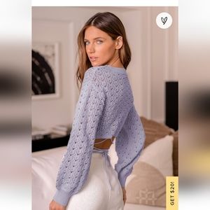 Cropped periwinkle knit sweater